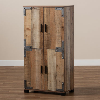 Baxton Studio - Cyrille Shoe Cabinet in Brown - ID-SC003-Yosemile Oak-Shoe Rack view 9