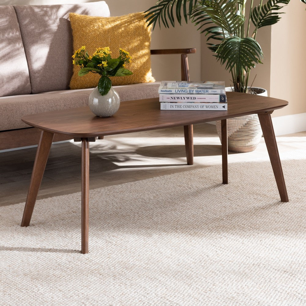 Baxton Studio - Dahlia Coffee Table in Walnut - Dahlia-Walnut-CT view 5