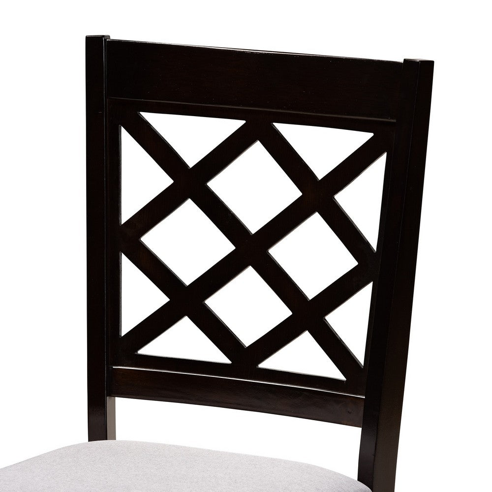 Baxton Studio - Daisy Dining Set in Grey/Dark Brown - Daisy-Grey/Dark Brown-5PC Dining Set view 5