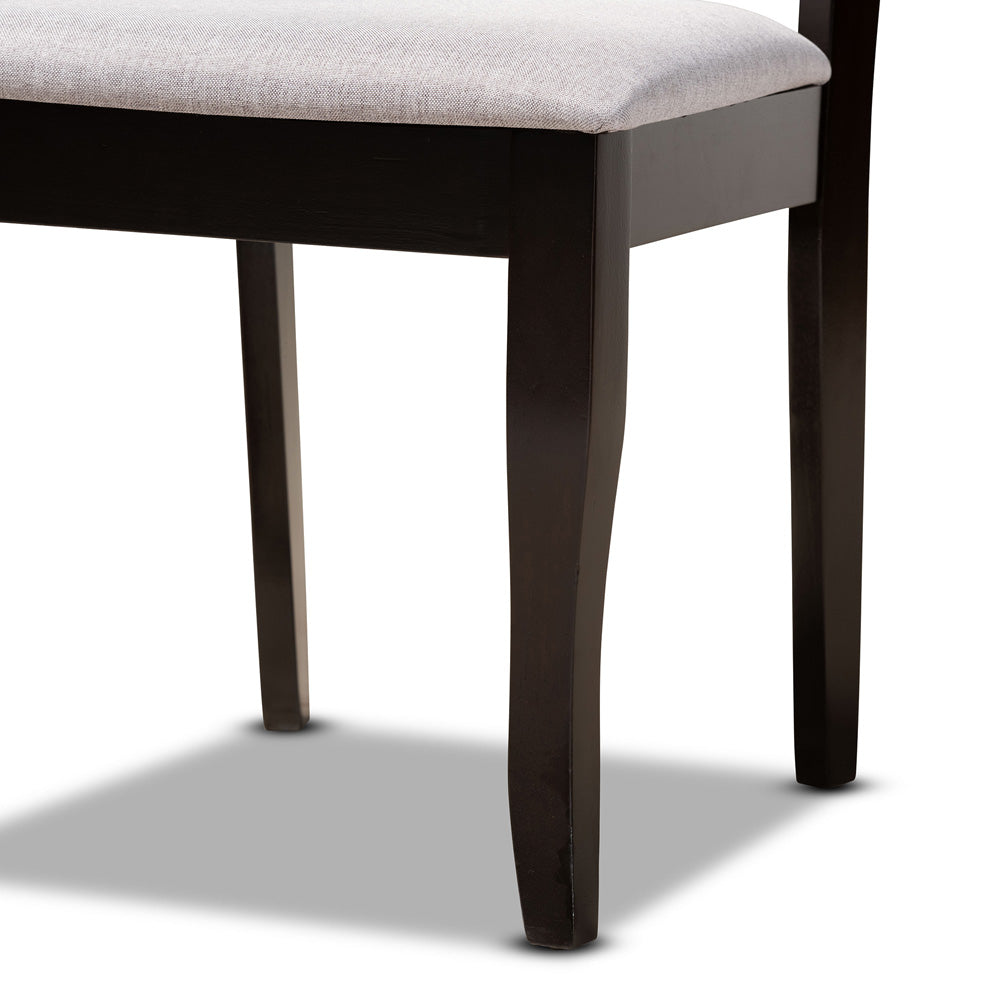 Baxton Studio - Daisy Dining Set in Grey/Dark Brown - Daisy-Grey/Dark Brown-5PC Dining Set view 6