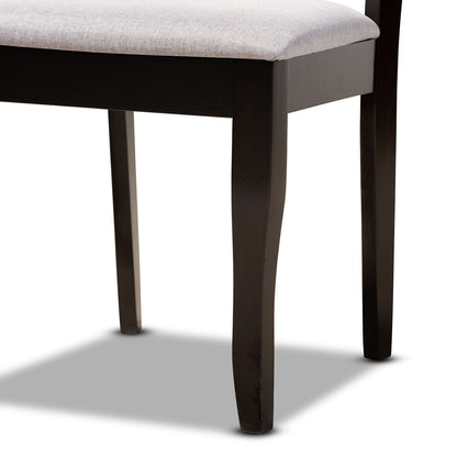 Baxton Studio - Daisy Dining Set in Grey/Dark Brown - Daisy-Grey/Dark Brown-5PC Dining Set view 6