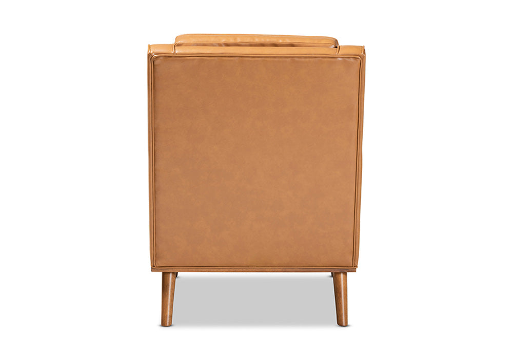 Baxton Studio - Daley Chair - BBT8056-Tan PU/Walnut-CC view 4