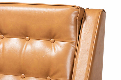 Baxton Studio - Daley Chair - BBT8056-Tan PU/Walnut-CC view 6