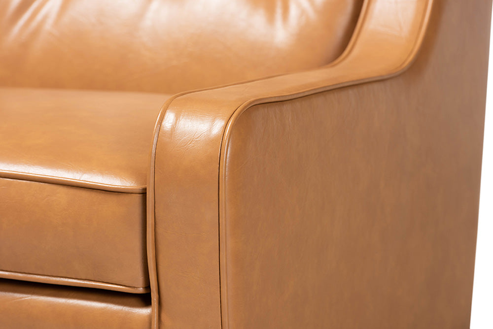 Baxton Studio - Daley Chair - BBT8056-Tan PU/Walnut-CC view 7