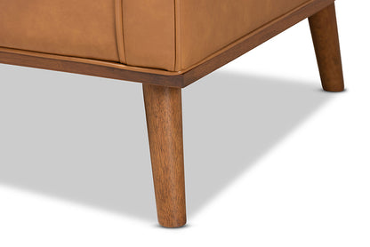 Baxton Studio - Daley Chair - BBT8056-Tan PU/Walnut-CC view 8