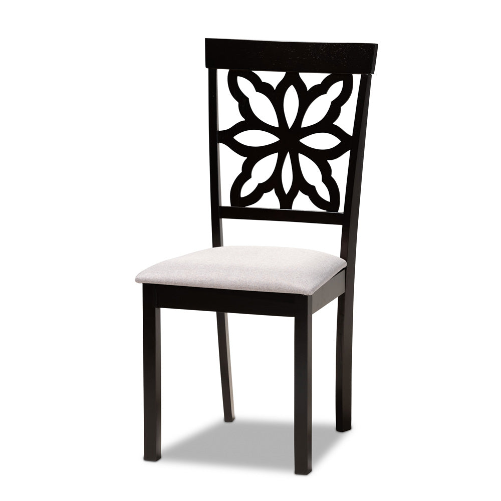 Baxton Studio - Dallas Dining Set in Grey/Dark Brown - RH1019C-Grey/Dark Brown-7PC Dining Set view 2
