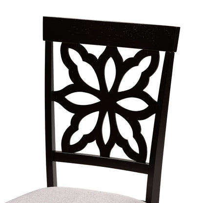 Baxton Studio - Dallas Dining Set in Grey/Dark Brown - RH1019C-Grey/Dark Brown-7PC Dining Set view 5
