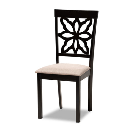 Baxton Studio - Dallas Dining Set in Sand/Dark brown - RH1019C-Sand/Dark Brown-7PC Dining Set view 2