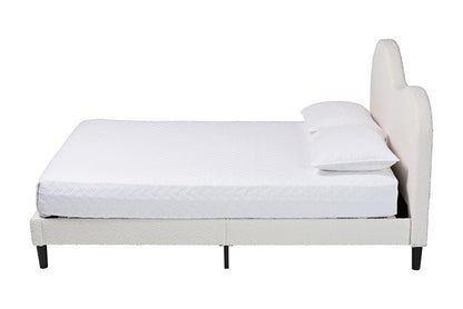 Baxton Studio - Dalton Queen Size Bed - BBT61318-Cream Boucle-Queen view 2