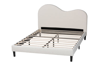 Baxton Studio - Dalton Queen Size Bed - BBT61318-Cream Boucle-Queen view 3