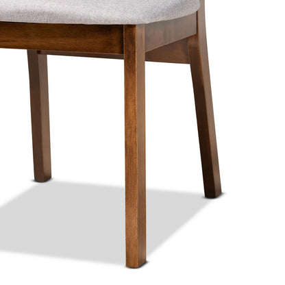 Baxton Studio - Damara Dining Set in Grey/Walnut Brown - RH367C-Grey/Walnut-5PC Dining Set view 6