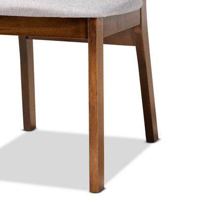 Baxton Studio - Damara Set of 2 Dining Chairs in Grey/Walnut Brown - RH367C-Grey/Walnut Flat Seat-DC-2PK view 5