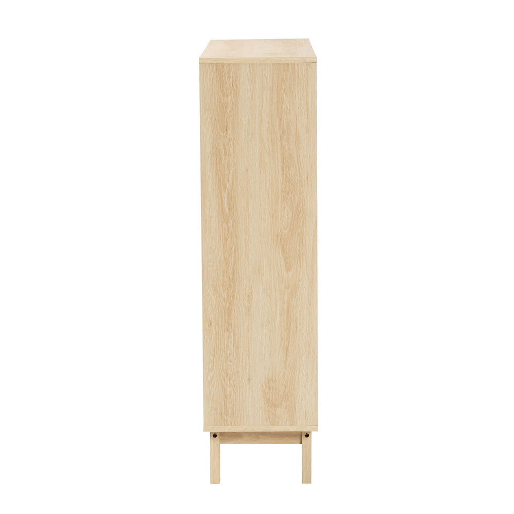 Baxton Studio - Danina Bookcase in Oak Brown - LCF20211236-Pine Bookshelf view 4