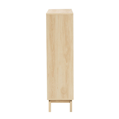 Baxton Studio - Danina Bookcase in Oak Brown - LCF20211236-Pine Bookshelf view 4