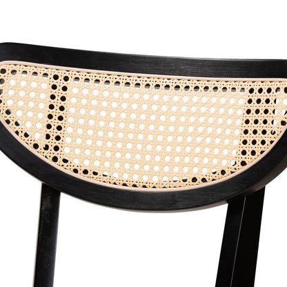 Baxton Studio - Dannell Dining Set in Cream/Black/Light Brown - CS003C-Black/Cream-5PC Dining Set view 5