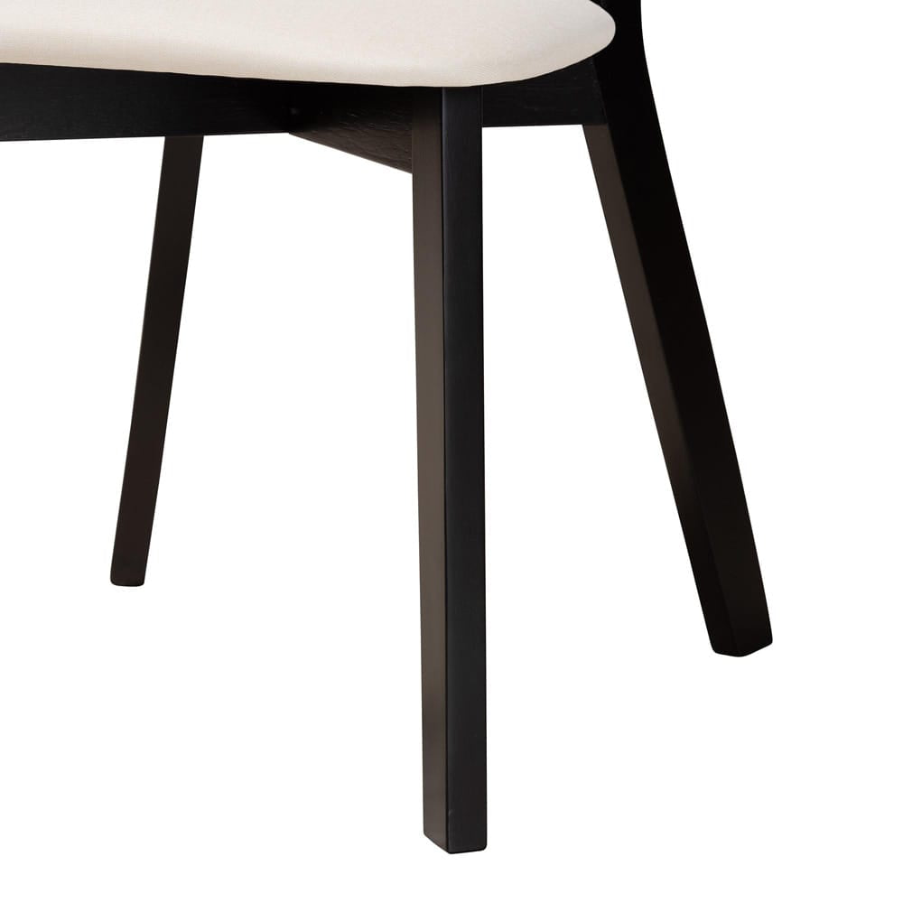 Baxton Studio - Dannell Dining Set in Cream/Black/Light Brown - CS003C-Black/Cream-7PC Dining Set view 6