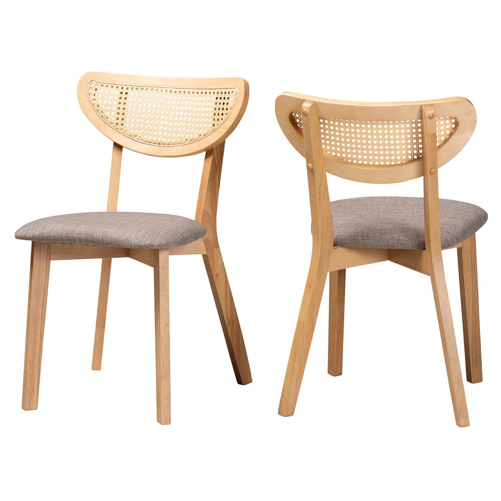 Baxton Studio - Dannell Set of 2 Dining Chairs in Grey/Natural Oak/Light Brown - CS003C-Natural Oak/Light Grey-DC-2PK view 1