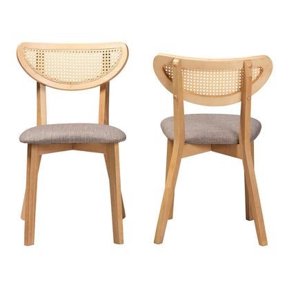 Baxton Studio - Dannell Set of 2 Dining Chairs in Grey/Natural Oak/Light Brown - CS003C-Natural Oak/Light Grey-DC-2PK view 2
