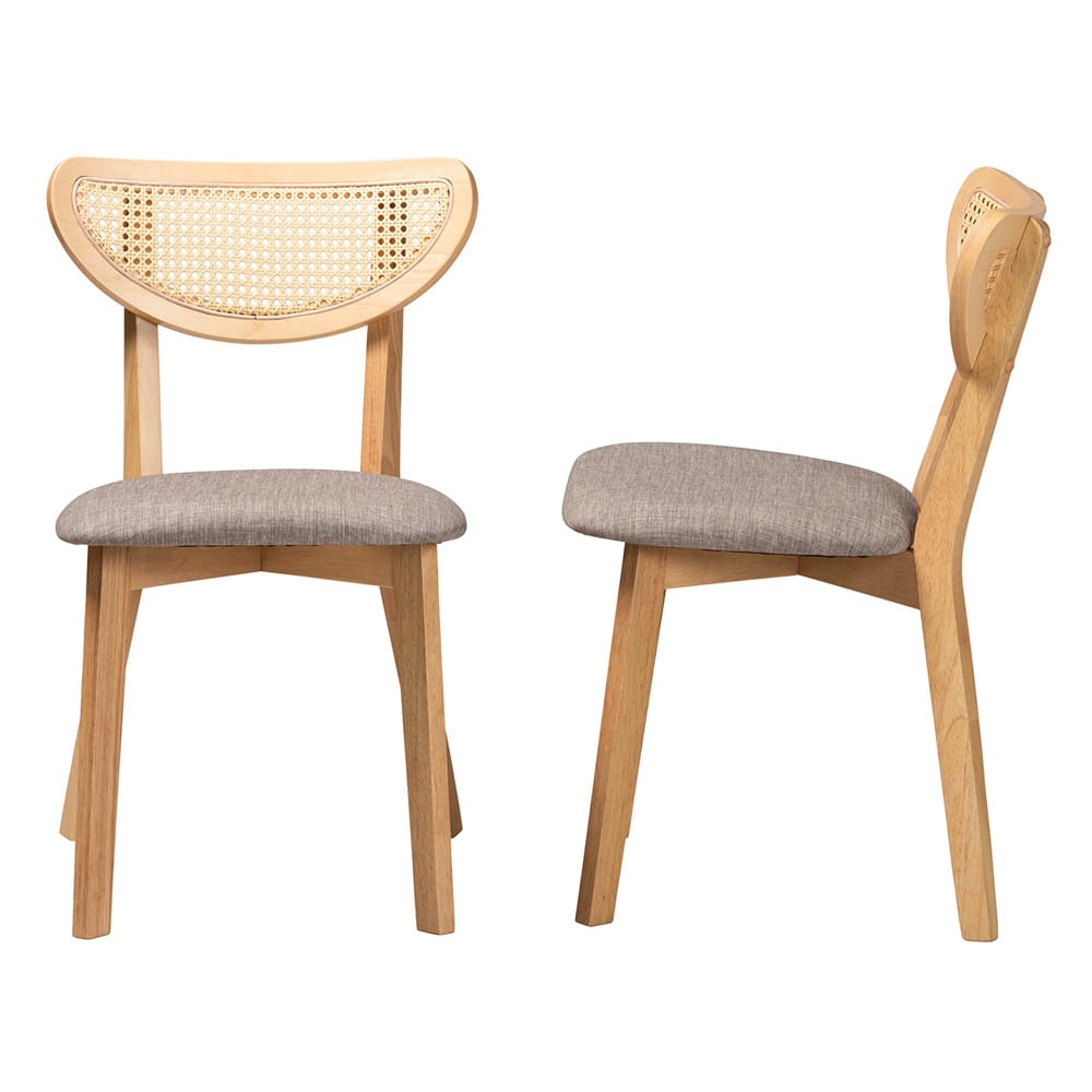 Baxton Studio - Dannell Set of 2 Dining Chairs in Grey/Natural Oak/Light Brown - CS003C-Natural Oak/Light Grey-DC-2PK view 3