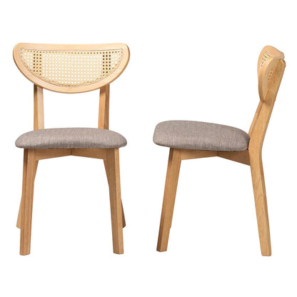 Baxton Studio - Dannell Set of 2 Dining Chairs in Grey/Natural Oak/Light Brown - CS003C-Natural Oak/Light Grey-DC-2PK view 3