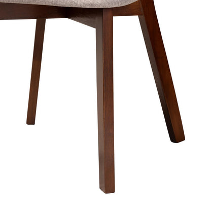 Baxton Studio - Dannell Set of 2 Dining Chairs in Grey/Walnut Brown/Light Brown - CS003C-Walnut/Light Grey-DC-2PK view 5