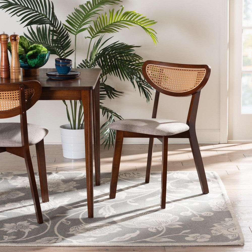 Baxton Studio - Dannell Set of 2 Dining Chairs in Grey/Walnut Brown/Light Brown - CS003C-Walnut/Light Grey-DC-2PK view 7