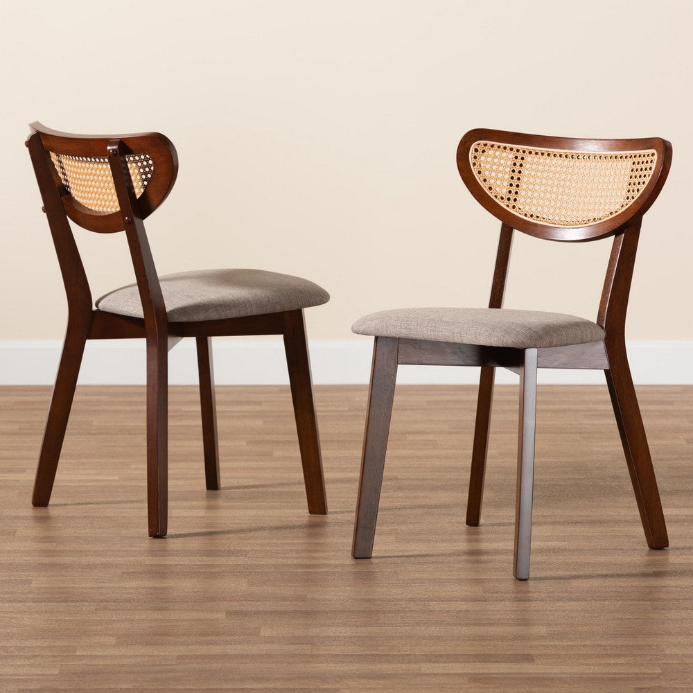 Baxton Studio - Dannell Set of 2 Dining Chairs in Grey/Walnut Brown/Light Brown - CS003C-Walnut/Light Grey-DC-2PK view 8