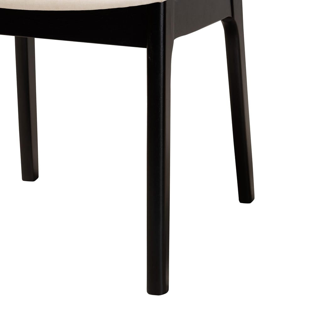 Baxton Studio - DanNon Dining Set in Cream/Black/Light Brown - CS001C-Black/Cream-5PC Dining Set view 6
