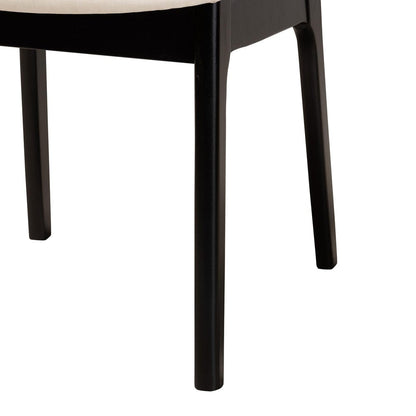 Baxton Studio - DanNon Dining Set in Cream/Black/Light Brown - CS001C-Black/Cream-5PC Dining Set view 6