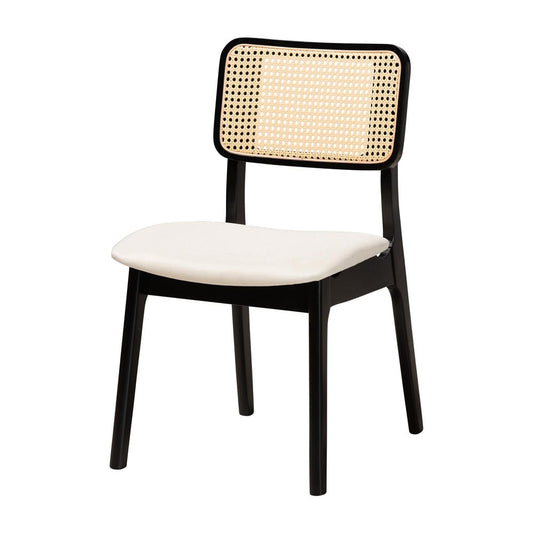 Baxton Studio - DanNon Dining Set in Cream/Black/Light Brown - CS001C-Black/Cream-7PC Dining Set view 2