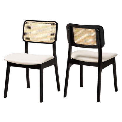 Baxton Studio - Dannon Set of 2 Dining Chairs in Cream/Black/Light Brown - CS001C-Black/Cream-DC-2PK view 1