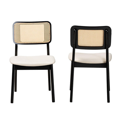 Baxton Studio - Dannon Set of 2 Dining Chairs in Cream/Black/Light Brown - CS001C-Black/Cream-DC-2PK view 3