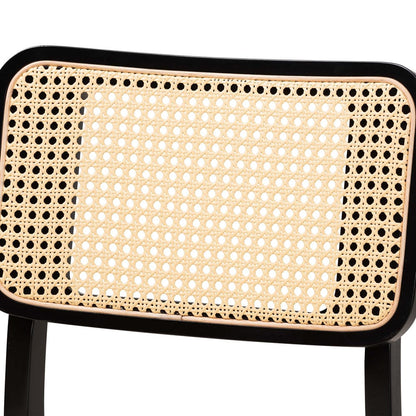Baxton Studio - Dannon Set of 2 Dining Chairs in Cream/Black/Light Brown - CS001C-Black/Cream-DC-2PK view 4