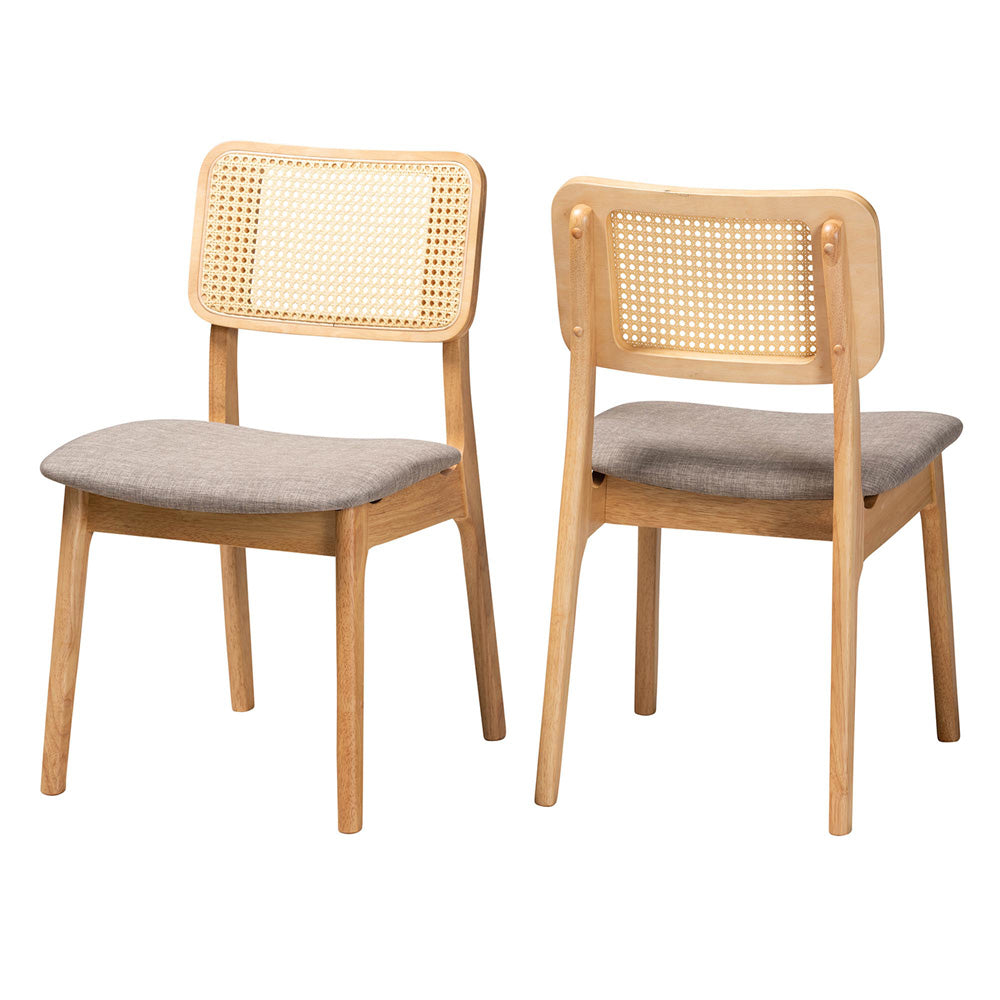 Baxton Studio - Dannon Set of 2 Dining Chairs in Grey/Natural Oak/Light Brown - CS001C-Natural Oak/Light Grey-DC-2PK view 1