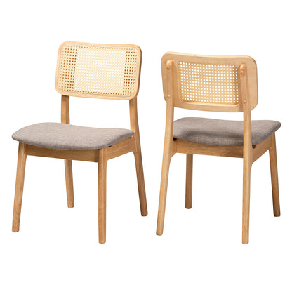 Baxton Studio - Dannon Set of 2 Dining Chairs in Grey/Natural Oak/Light Brown - CS001C-Natural Oak/Light Grey-DC-2PK view 1