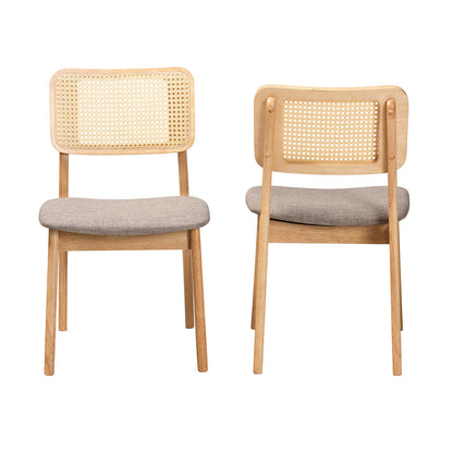 Baxton Studio - Dannon Set of 2 Dining Chairs in Grey/Natural Oak/Light Brown - CS001C-Natural Oak/Light Grey-DC-2PK view 2