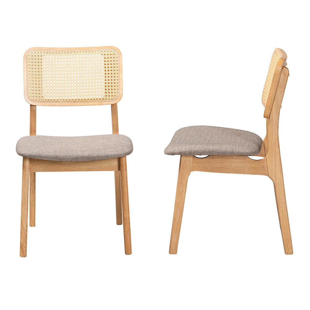 Baxton Studio - Dannon Set of 2 Dining Chairs in Grey/Natural Oak/Light Brown - CS001C-Natural Oak/Light Grey-DC-2PK view 3