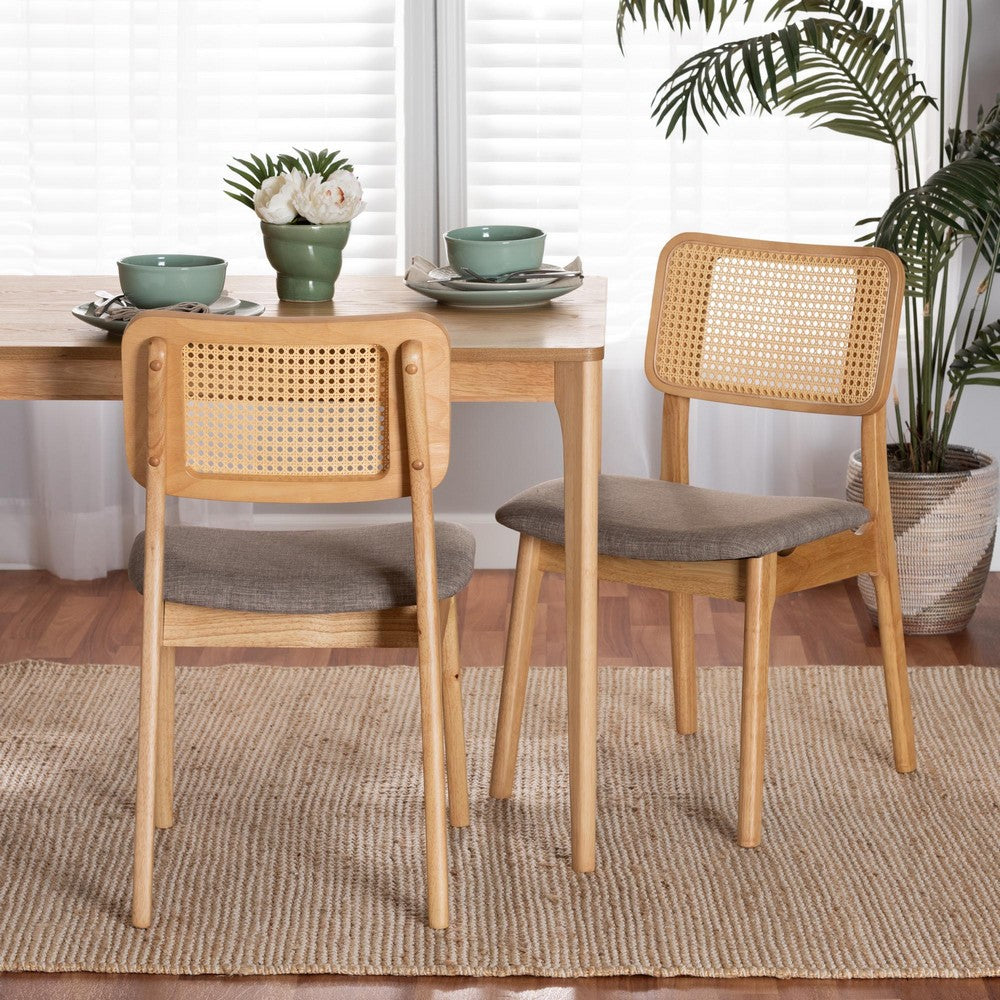 Baxton Studio - Dannon Set of 2 Dining Chairs in Grey/Natural Oak/Light Brown - CS001C-Natural Oak/Light Grey-DC-2PK view 7