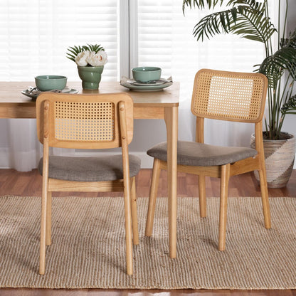 Baxton Studio - Dannon Set of 2 Dining Chairs in Grey/Natural Oak/Light Brown - CS001C-Natural Oak/Light Grey-DC-2PK view 7