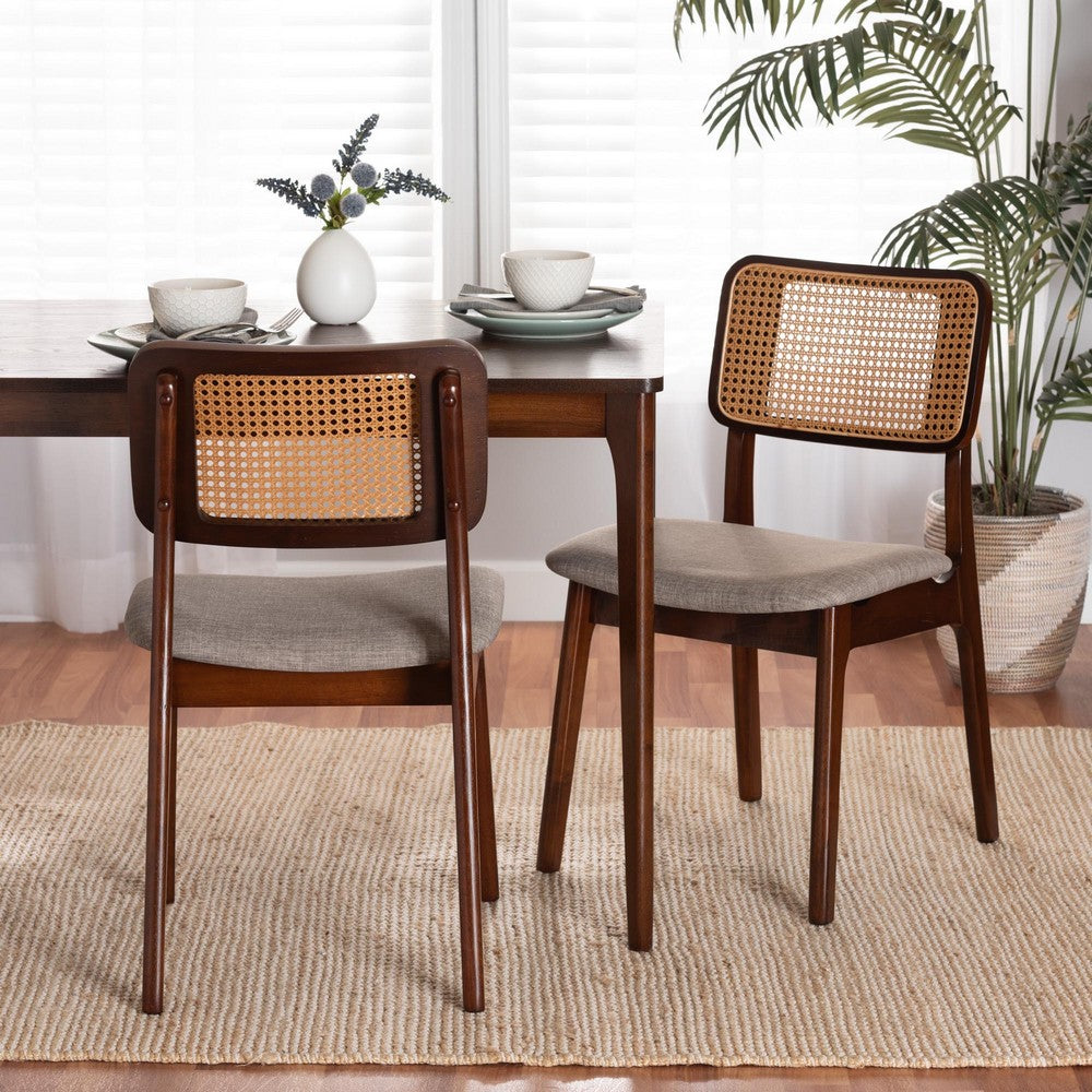 Baxton Studio - Dannon Set of 2 Dining Chairs in Grey/Walnut Brown/Light Brown - CS001C-Walnut/Light Grey-DC-2PK view 7