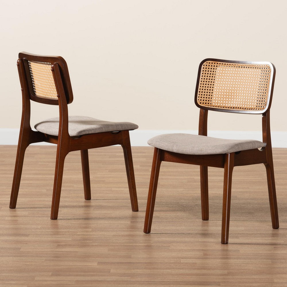 Baxton Studio - Dannon Set of 2 Dining Chairs in Grey/Walnut Brown/Light Brown - CS001C-Walnut/Light Grey-DC-2PK view 8