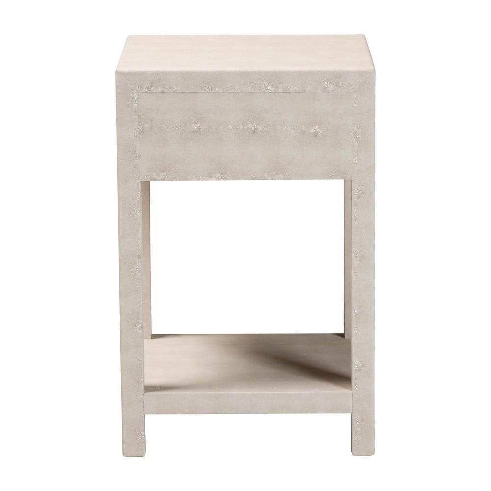 Baxton Studio - Dansby End Table in Beige/Brass - JY24A098-Beige/Shagreen-End Table view 5