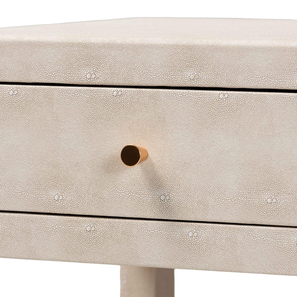 Baxton Studio - Dansby End Table in Beige/Brass - JY24A098-Beige/Shagreen-End Table view 6