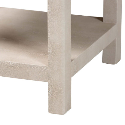 Baxton Studio - Dansby End Table in Beige/Brass - JY24A098-Beige/Shagreen-End Table view 7