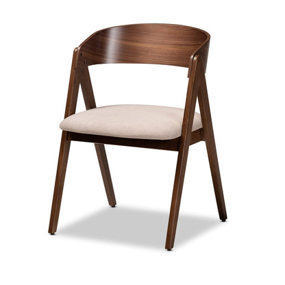 Baxton Studio - Danton Dining Set in Beige/Walnut Brown - WM1900B-Latte/Walnut-5PC Dining Set view 2