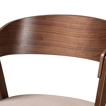 Baxton Studio - Danton Set of 2 Dining Chairs in Beige/Walnut Brown - WM1900B-Latte/Walnut-DC view 4