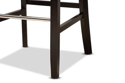 Baxton Studio - Daphne Barstool Set of 2 - BBT5409B-Dark Grey/Wenge-BS view 6