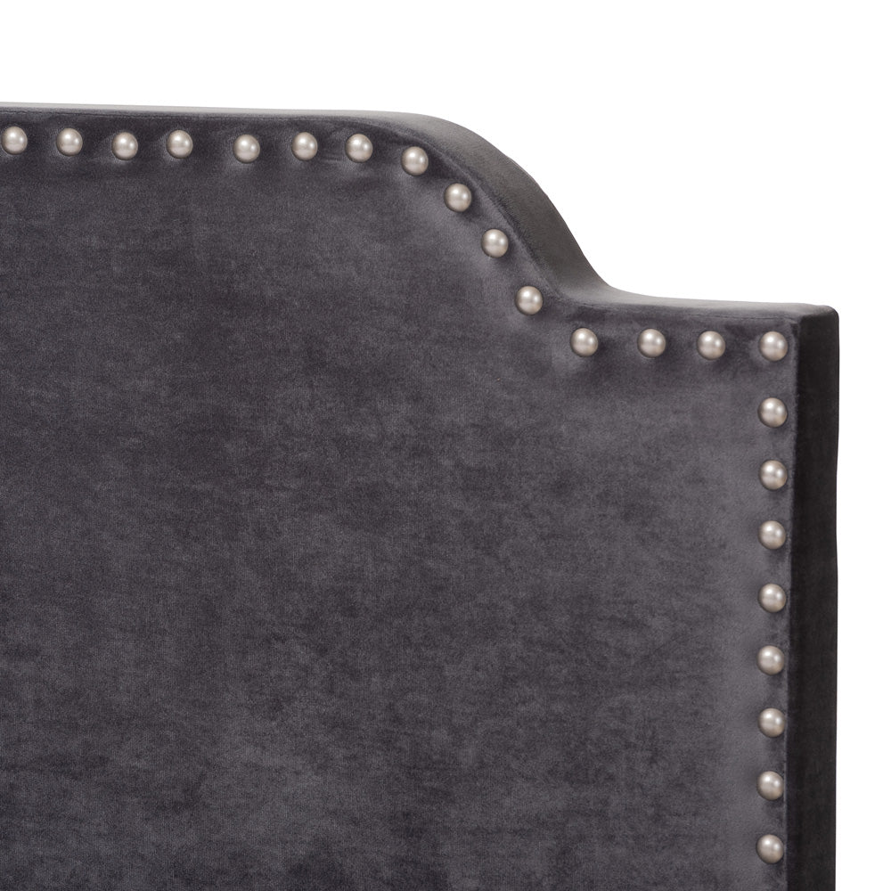 Baxton Studio - Darcy Full Size Bed in Dark Grey - Darcy-Grey-Full view 4