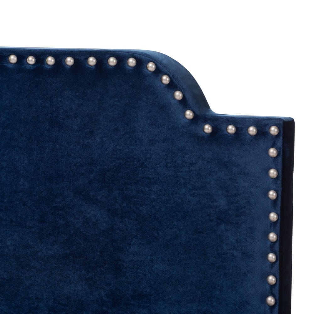 Baxton Studio - Darcy Full Size Bed in Navy Blue - Darcy-Navy-Full view 4