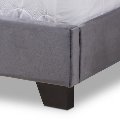 Baxton Studio - Darcy King Size Bed in Dark Grey - Darcy-Grey-King view 5